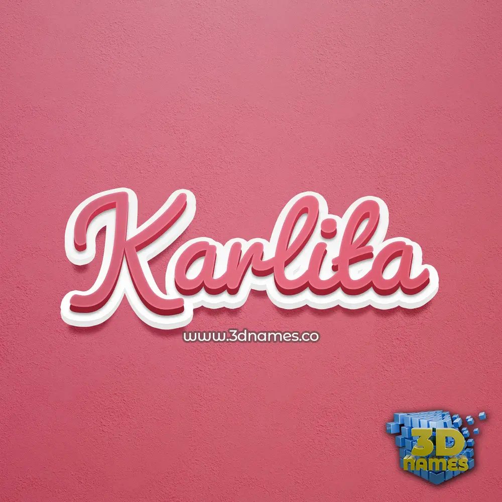 karlita in Red Scribble style - 3D name wallpaper