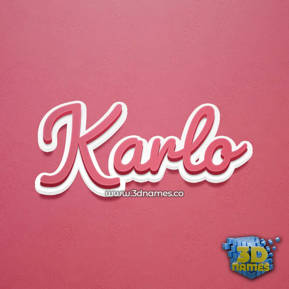 karlo in Red Scribble style - 3D name wallpaper