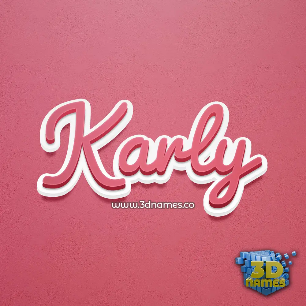 karly in Red Scribble style - 3D name wallpaper