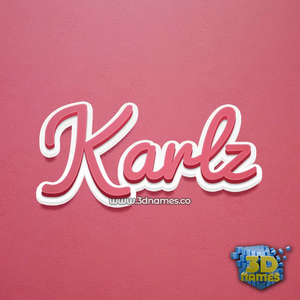 karlz in Red Scribble style - 3D name wallpaper