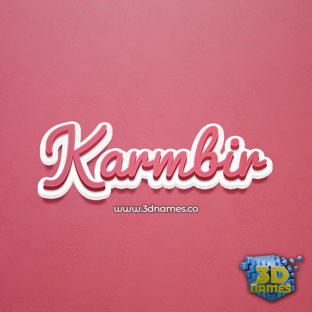 karmbir in Red Scribble style - 3D name wallpaper