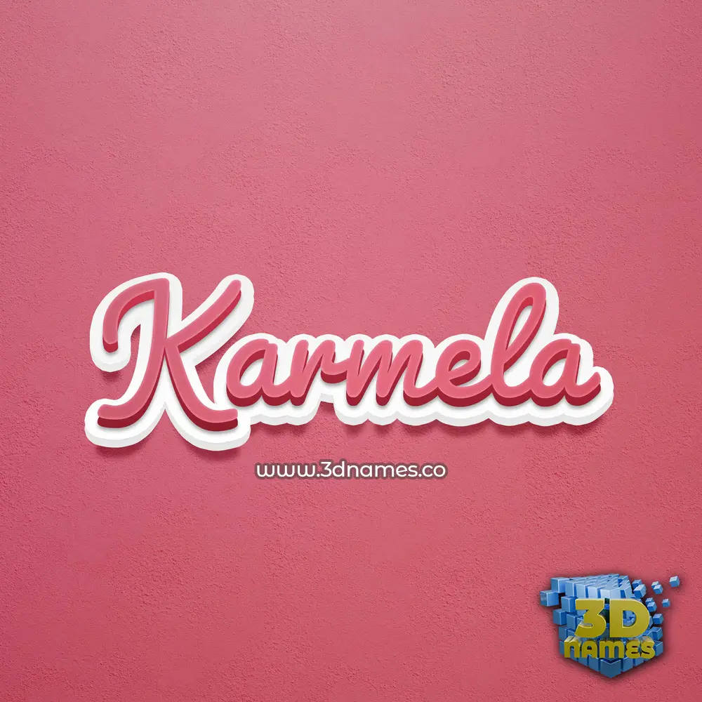 karmela in Red Scribble style - 3D name wallpaper