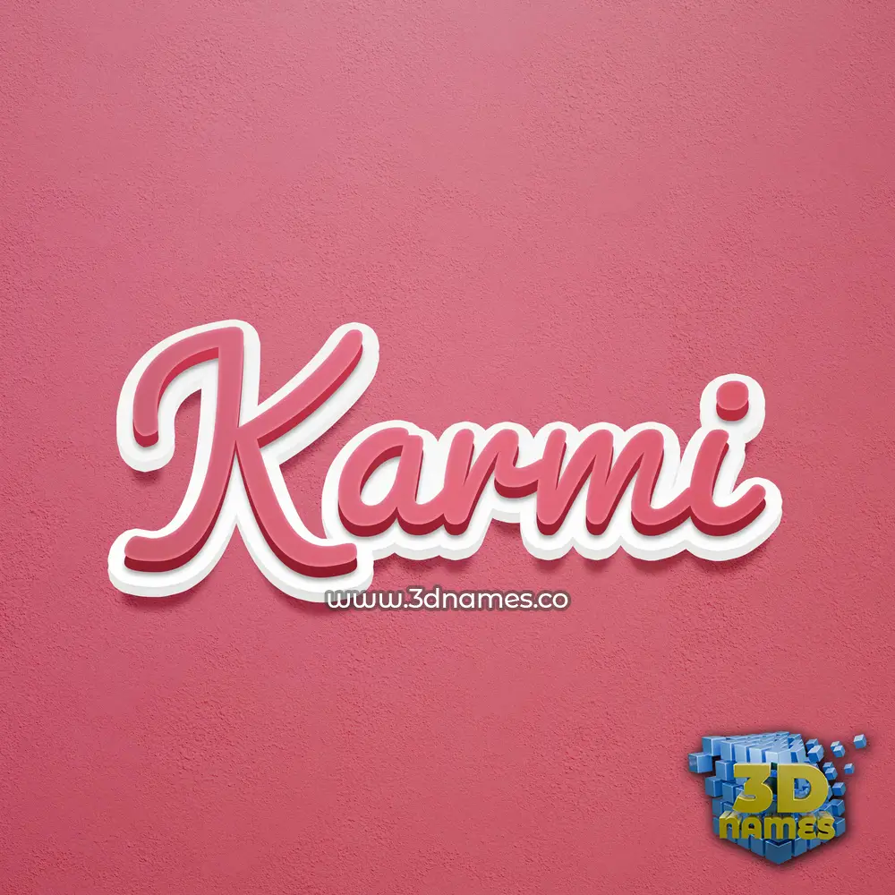 karmi in Red Scribble style - 3D name wallpaper