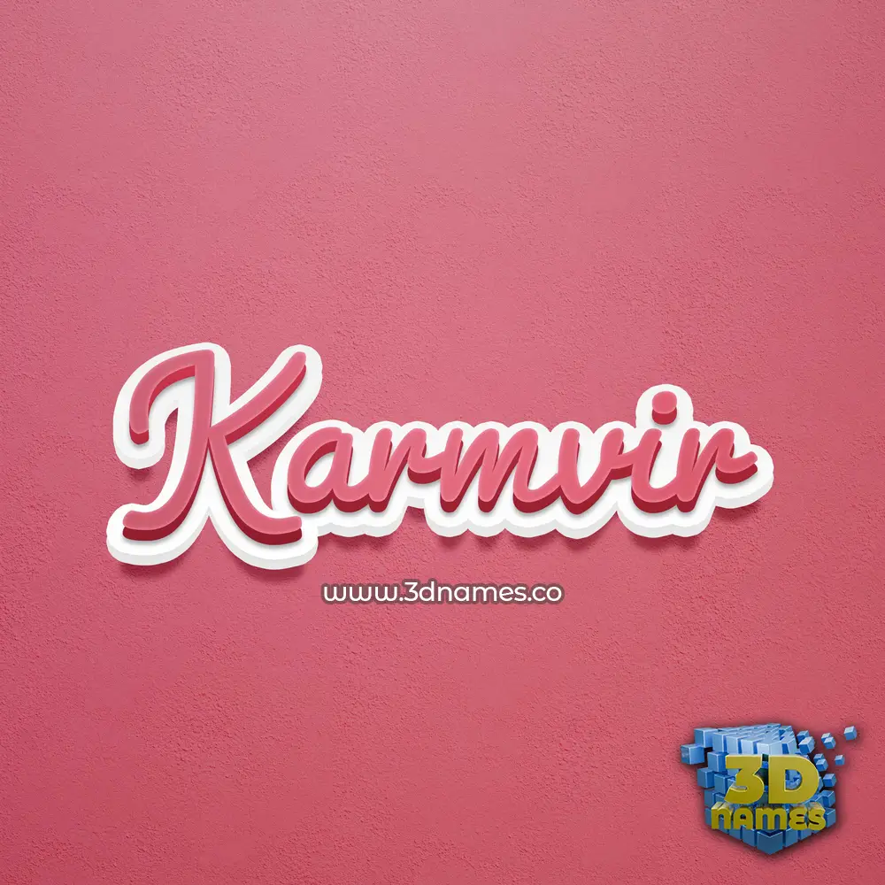 karmvir in Red Scribble style - 3D name wallpaper