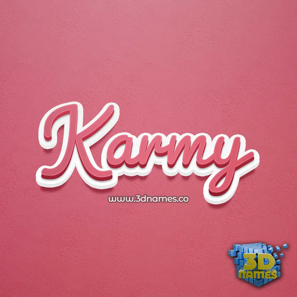 karmy in Red Scribble style - 3D name wallpaper