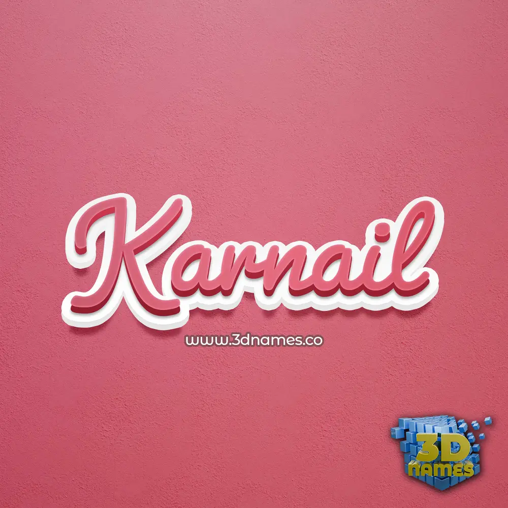 karnail in Red Scribble style - 3D name wallpaper