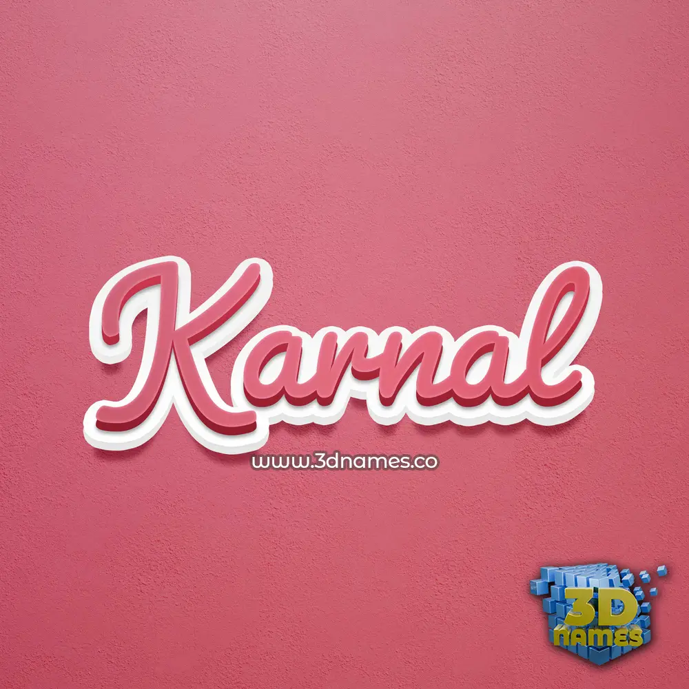 karnal in Red Scribble style - 3D name wallpaper