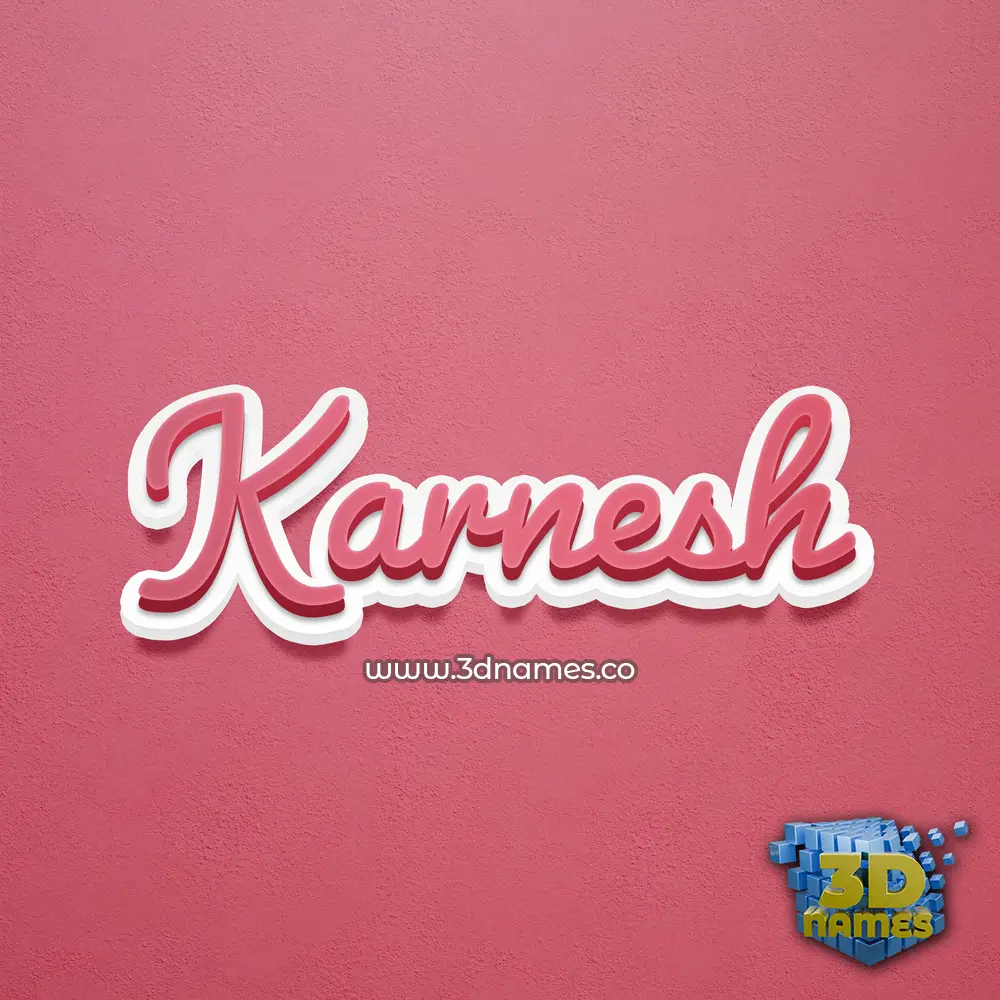 karnesh in Red Scribble style - 3D name wallpaper