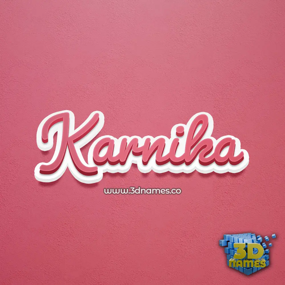 karnika in Red Scribble style - 3D name wallpaper