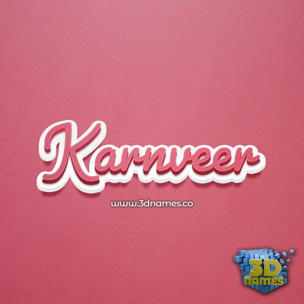 karnveer in Red Scribble style - 3D name wallpaper