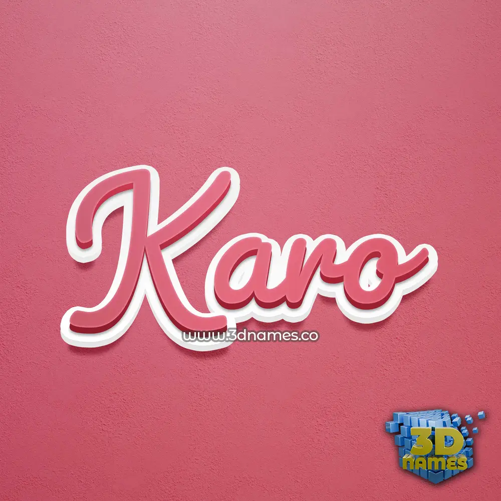 karo in Red Scribble style - 3D name wallpaper