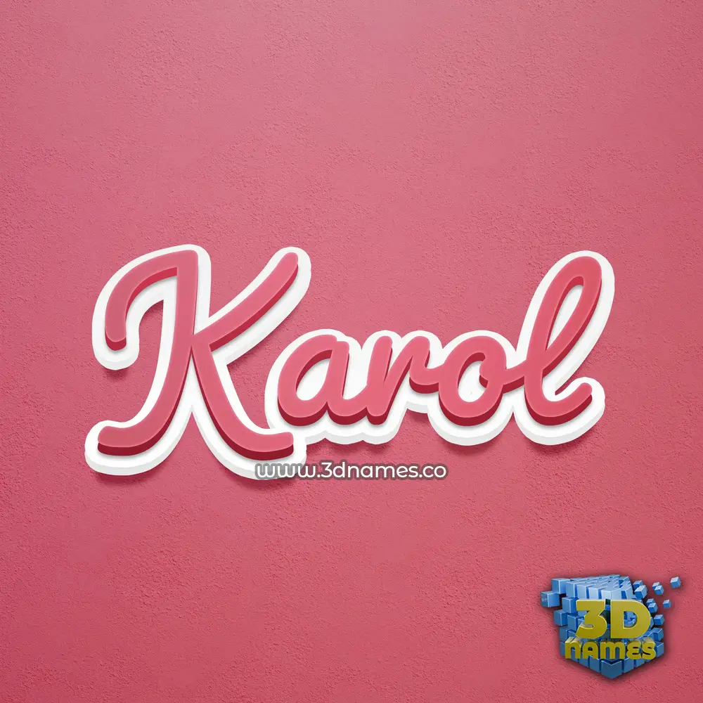 karol in Red Scribble style - 3D name wallpaper