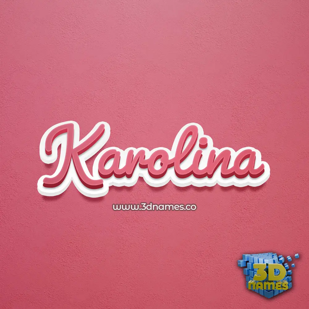 karolina in Red Scribble style - 3D name wallpaper