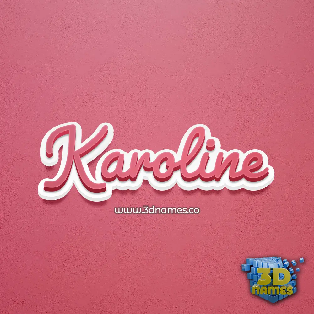 karoline in Red Scribble style - 3D name wallpaper