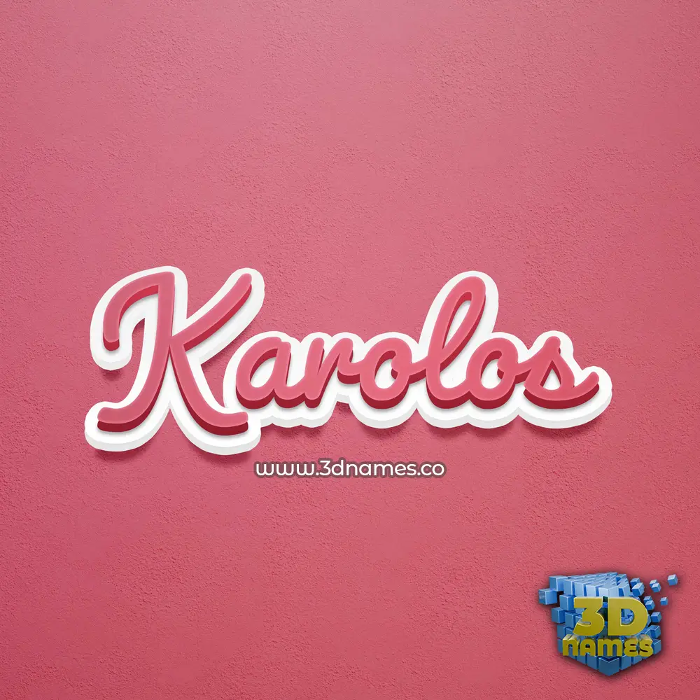 karolos in Red Scribble style - 3D name wallpaper