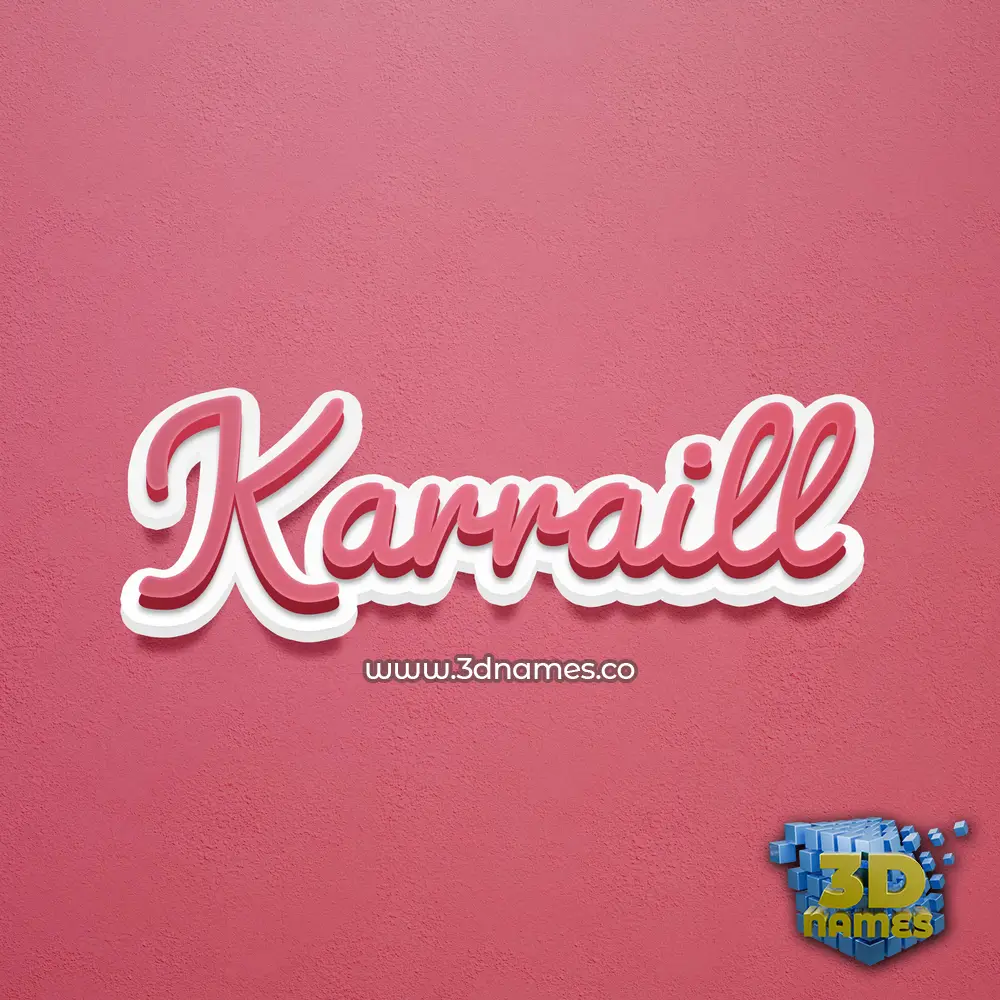 karraill in Red Scribble style - 3D name wallpaper