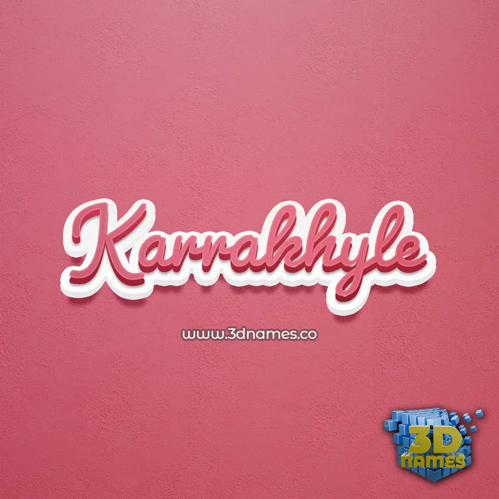 karrakhyle in Red Scribble style - 3D name wallpaper