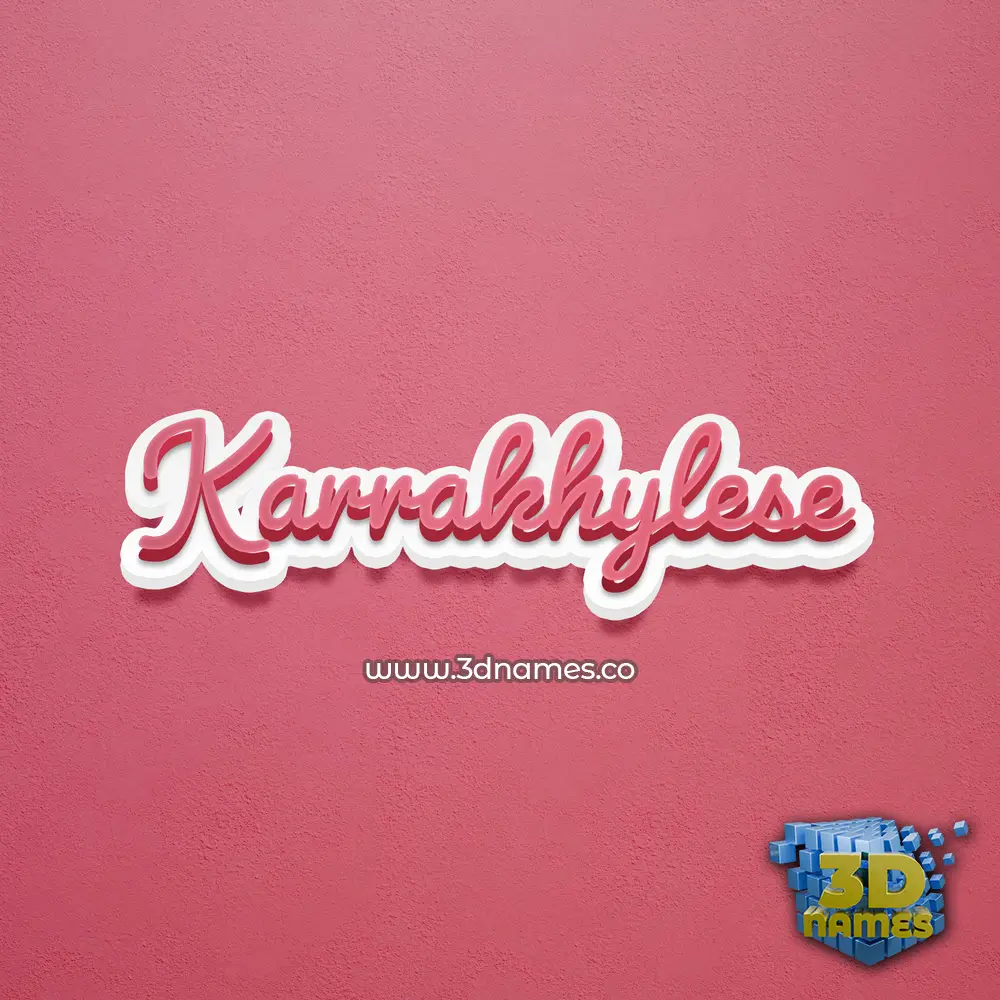 karrakhylese in Red Scribble style - 3D name wallpaper