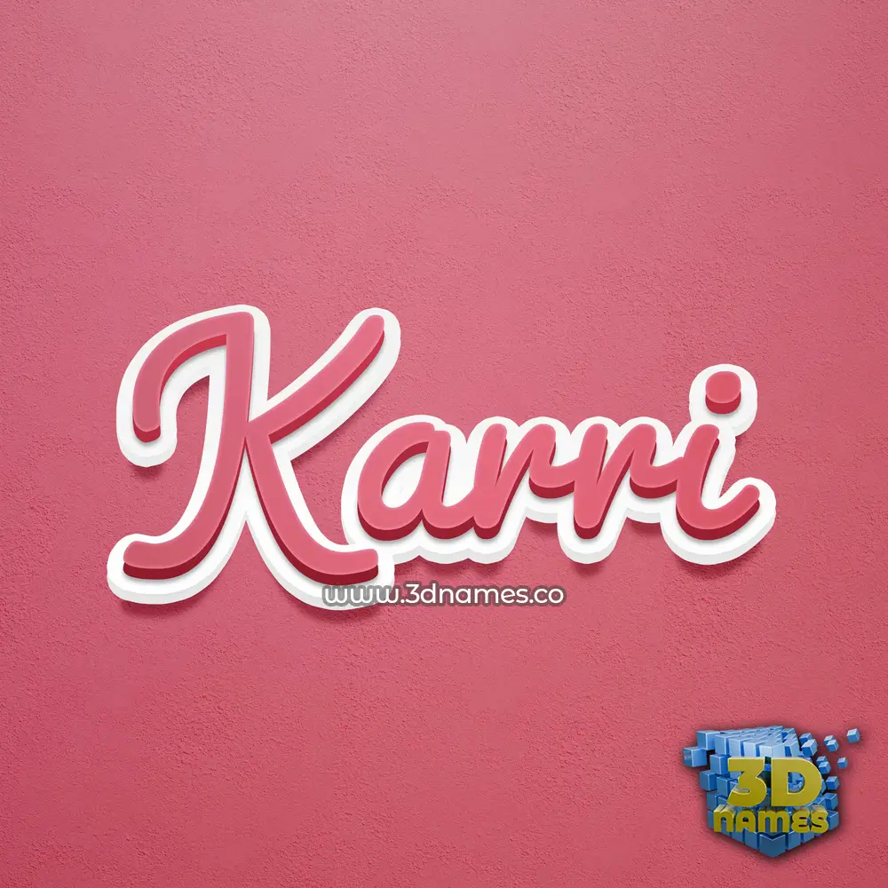karri in Red Scribble style - 3D name wallpaper