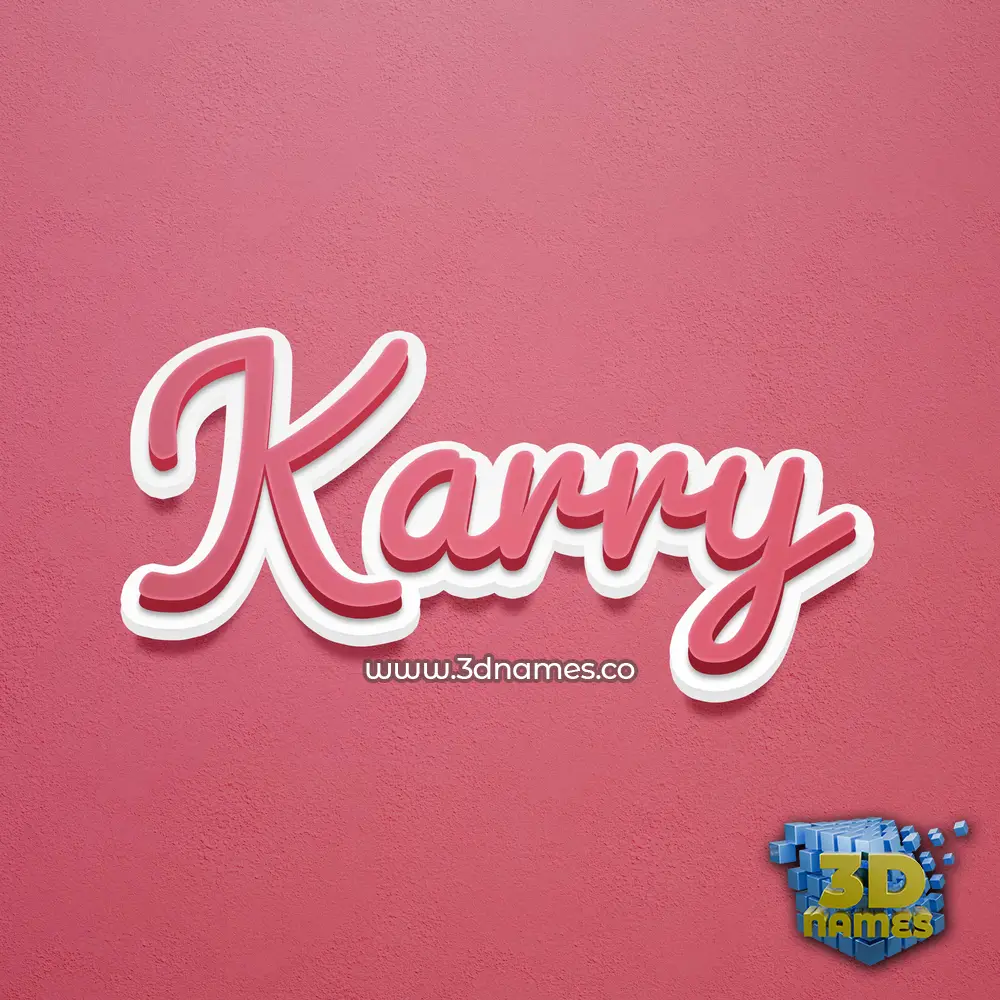 karry in Red Scribble style - 3D name wallpaper