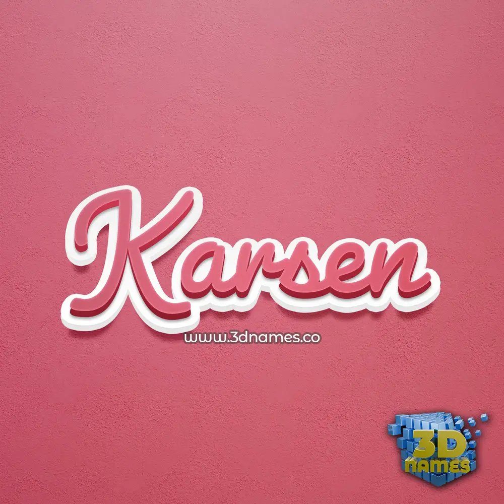 karsen in Red Scribble style - 3D name wallpaper