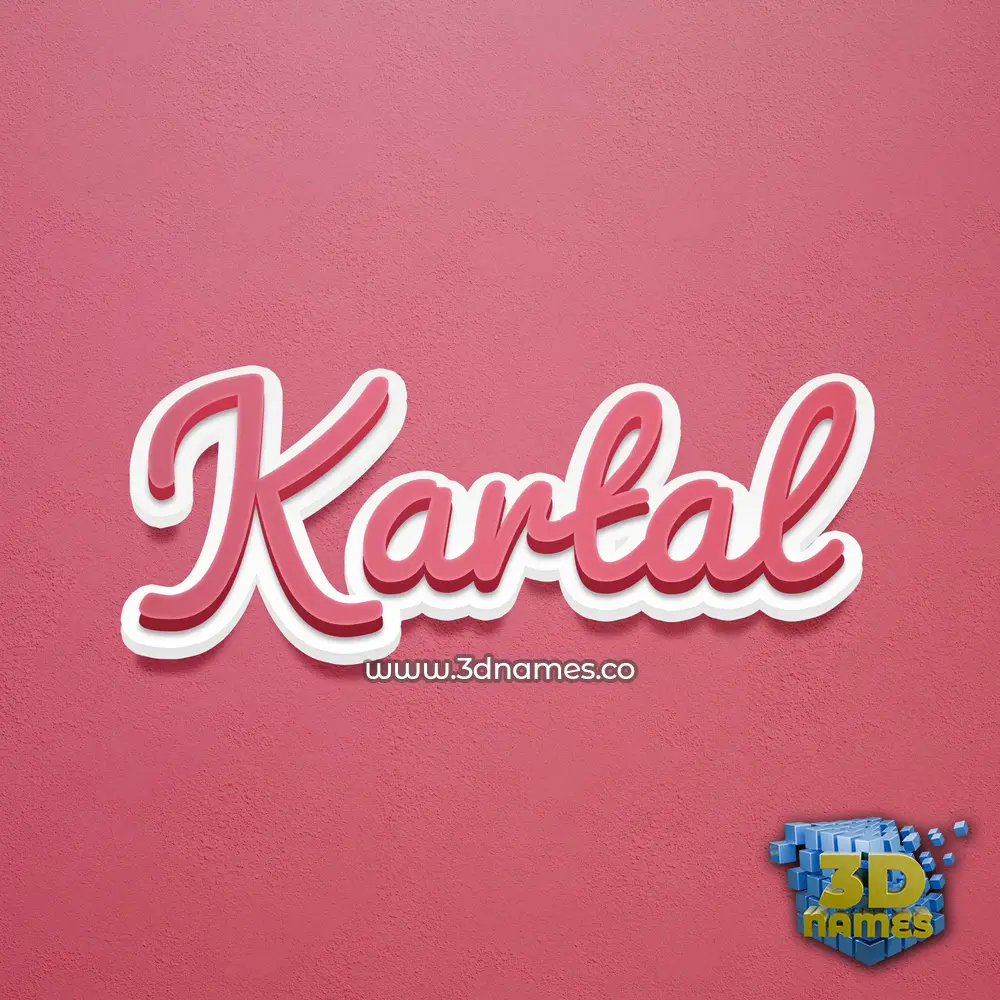 kartal in Red Scribble style - 3D name wallpaper