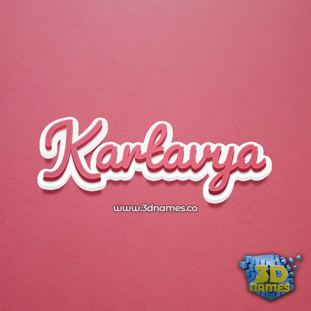 kartavya in Red Scribble style - 3D name wallpaper
