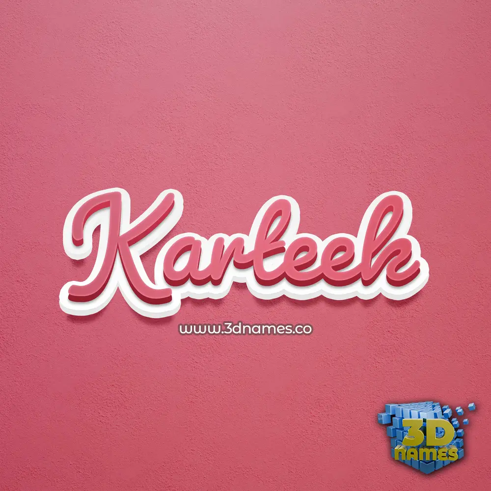 karteek in Red Scribble style - 3D name wallpaper