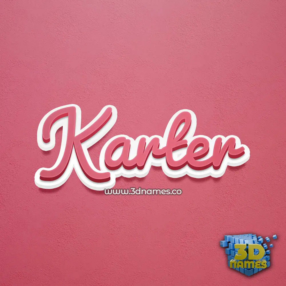 karter in Red Scribble style - 3D name wallpaper