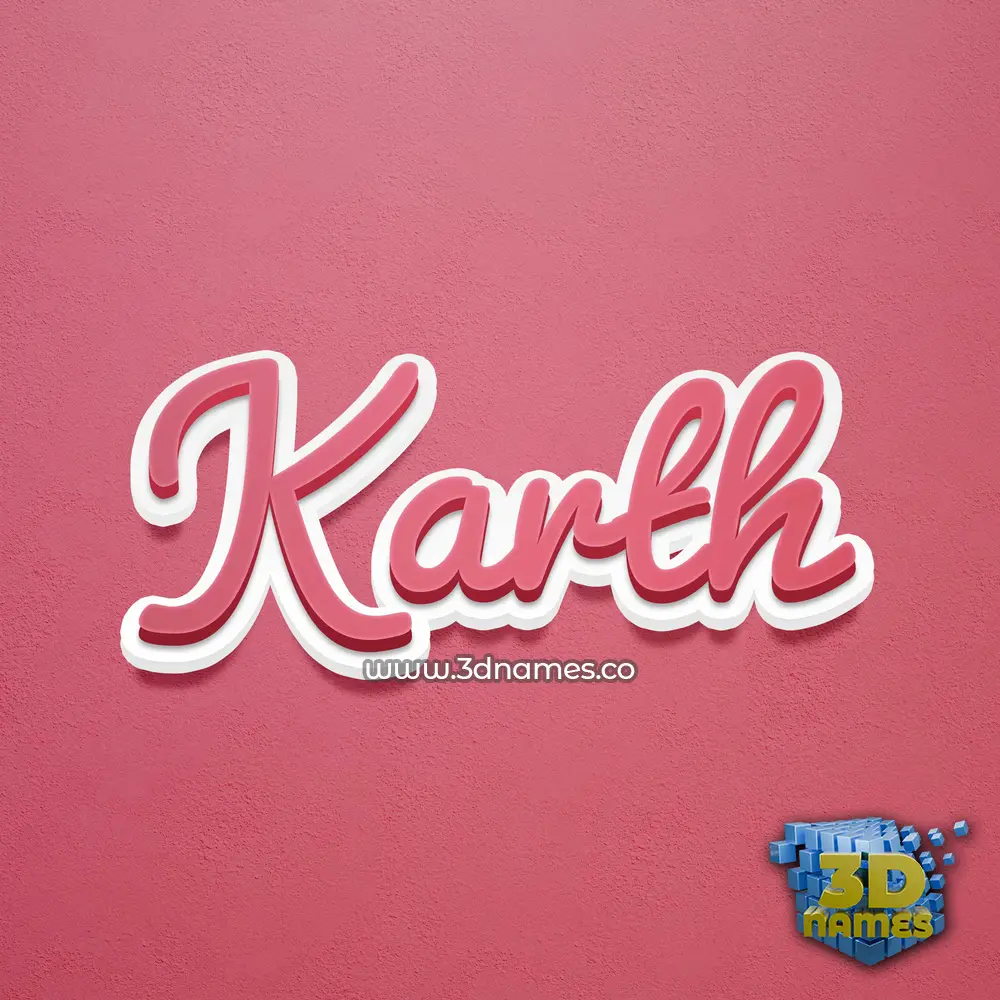 karth in Red Scribble style - 3D name wallpaper