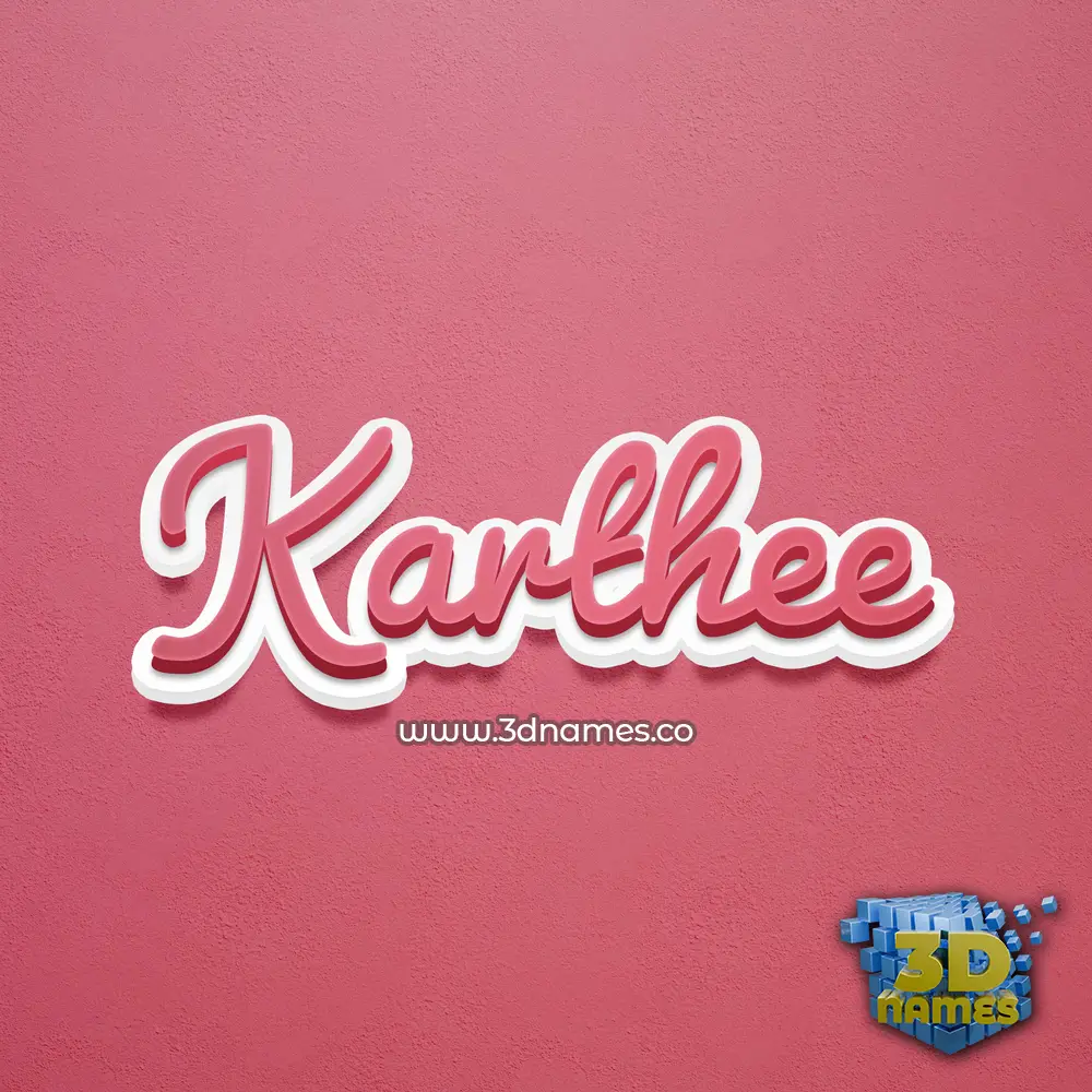 karthee in Red Scribble style - 3D name wallpaper