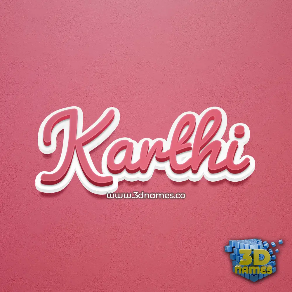 karthi in Red Scribble style - 3D name wallpaper