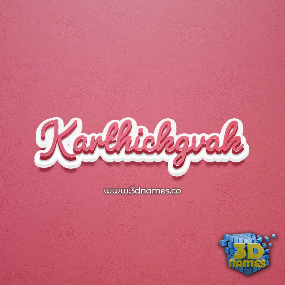 karthickgvak in Red Scribble style - 3D name wallpaper