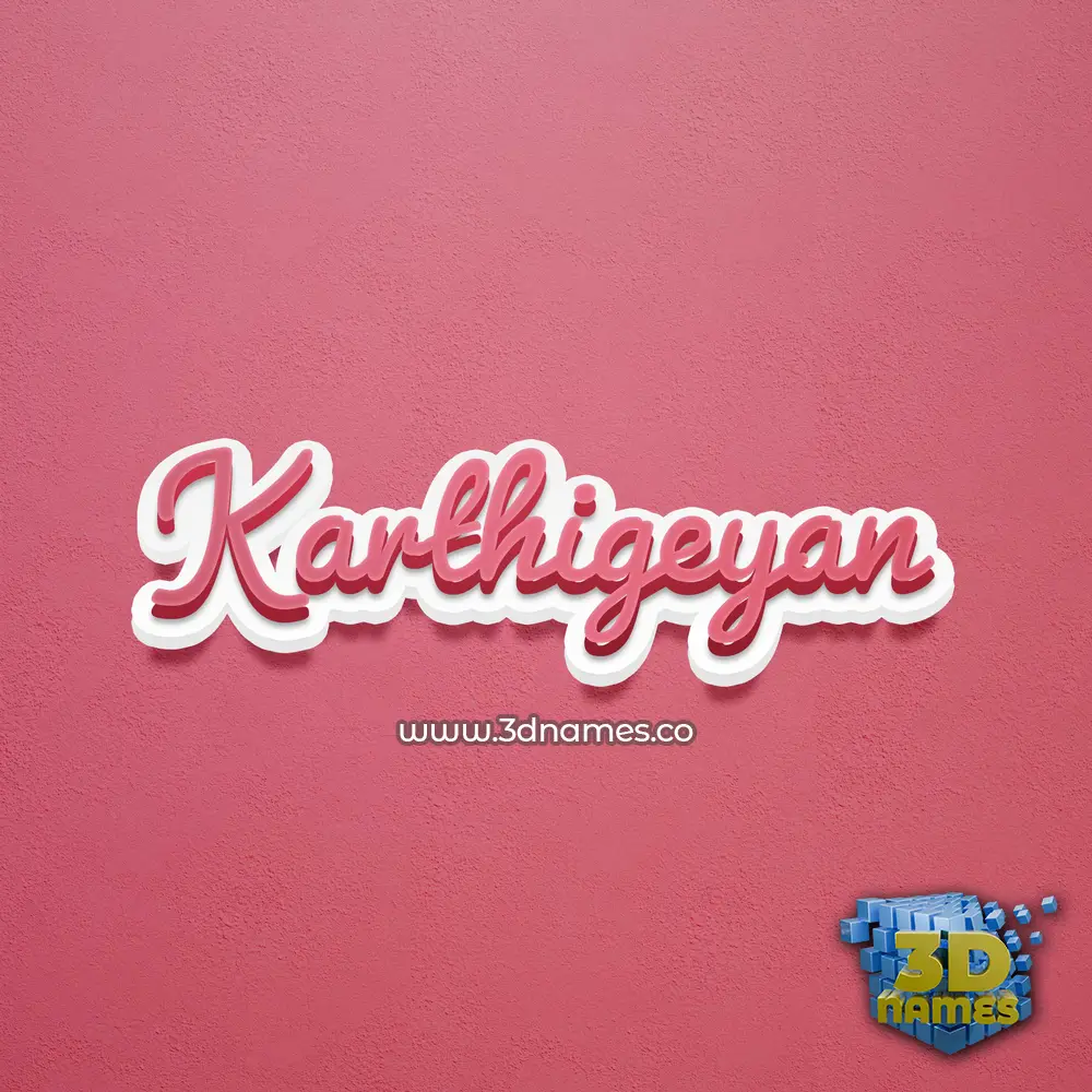 karthigeyan in Red Scribble style - 3D name wallpaper