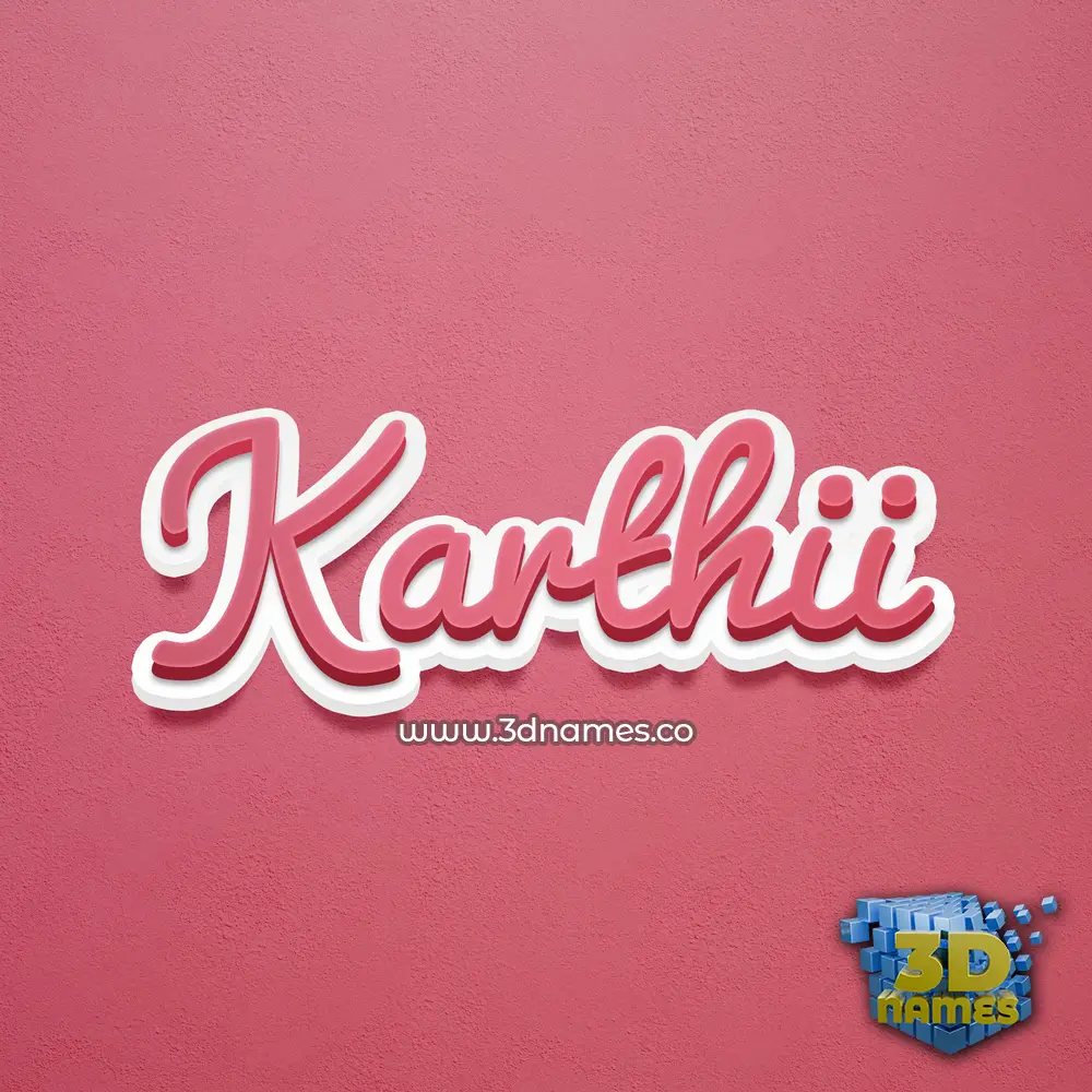 karthii in Red Scribble style - 3D name wallpaper