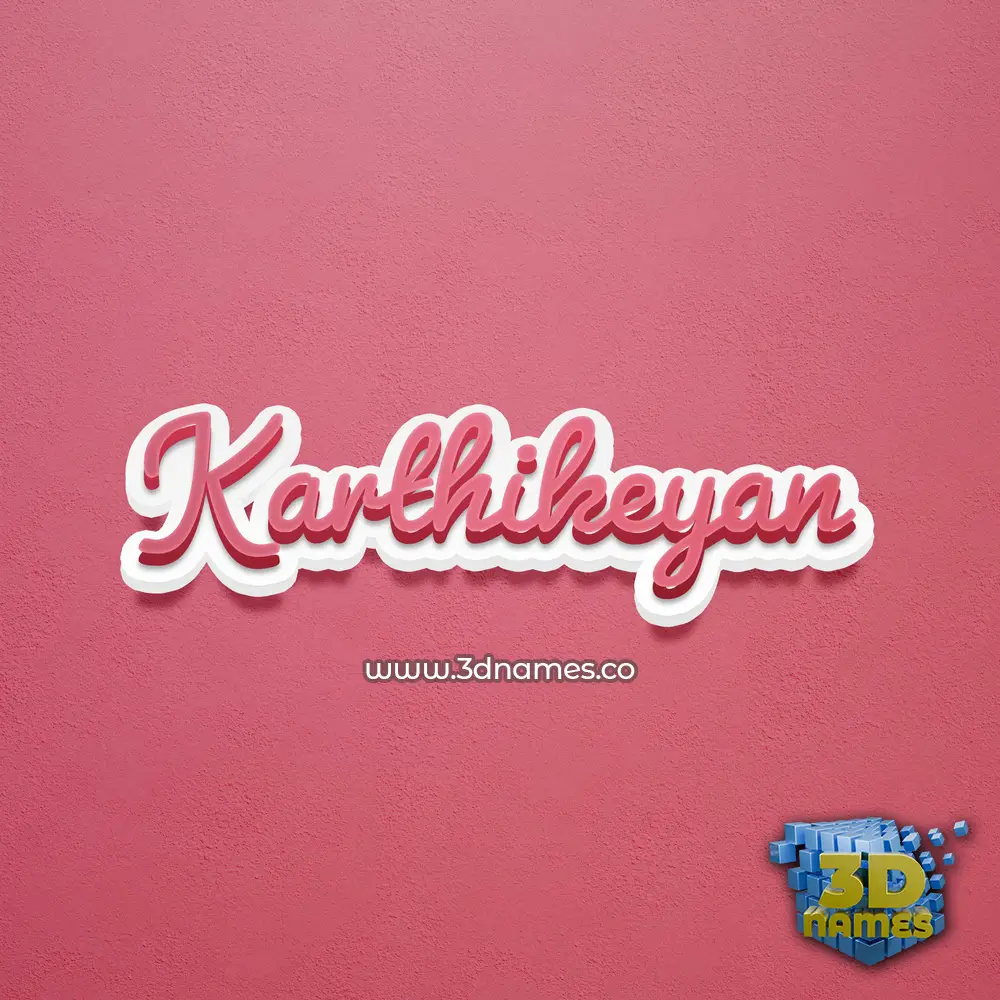 karthikeyan in Red Scribble style - 3D name wallpaper