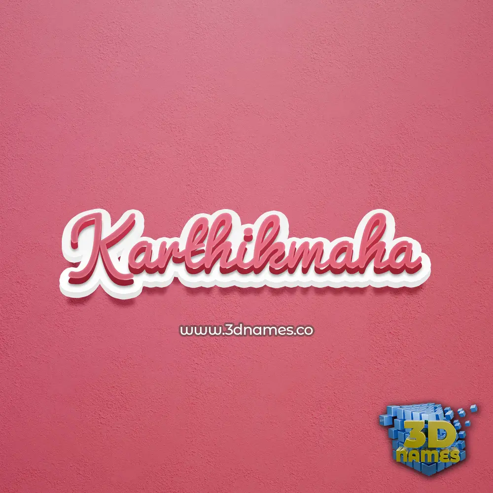karthikmaha in Red Scribble style - 3D name wallpaper