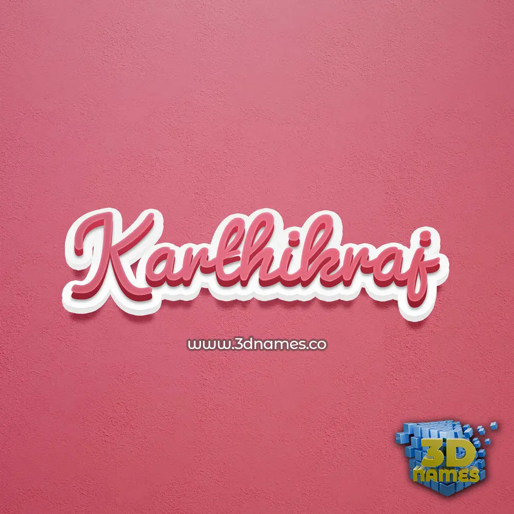 karthikraj in Red Scribble style - 3D name wallpaper
