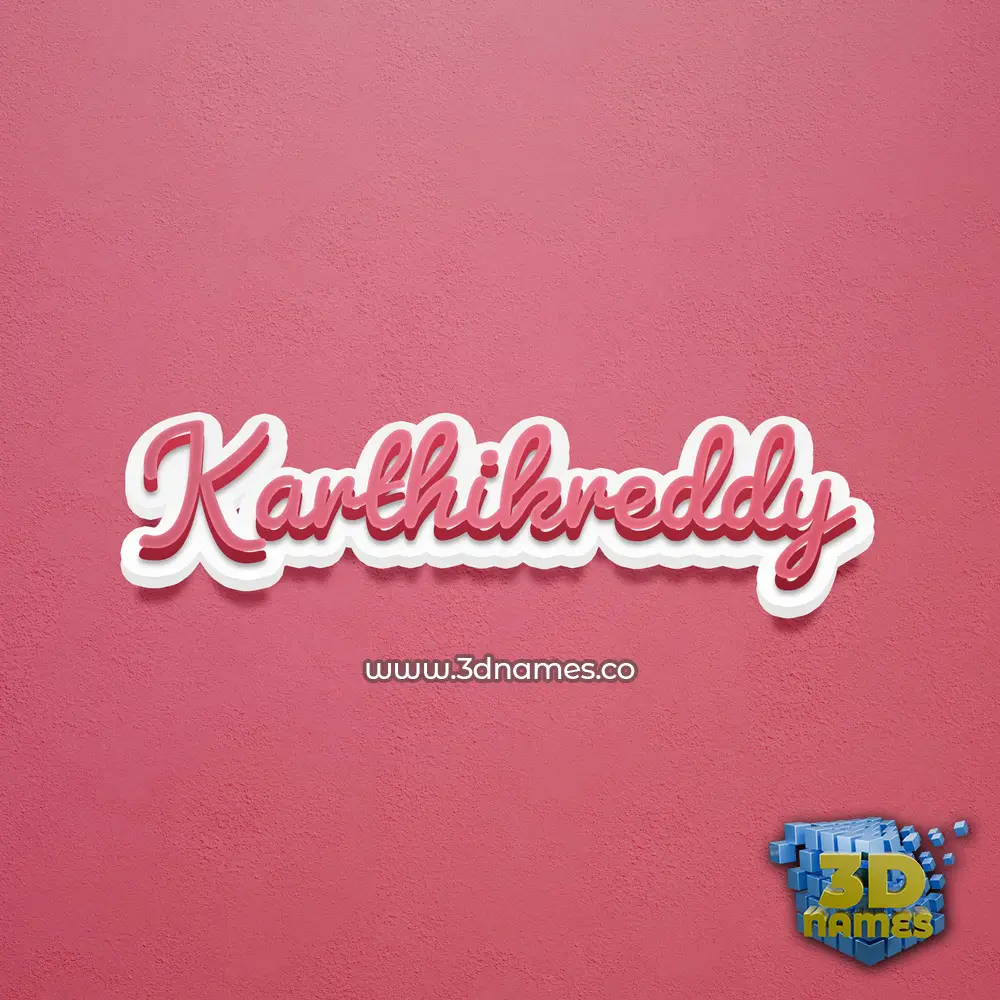 karthikreddy in Red Scribble style - 3D name wallpaper
