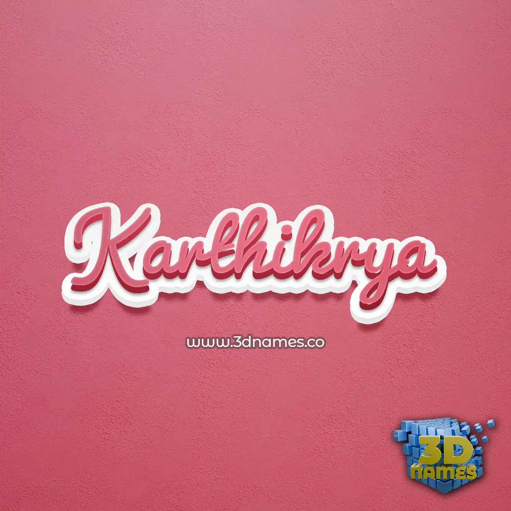 karthikrya in Red Scribble style - 3D name wallpaper