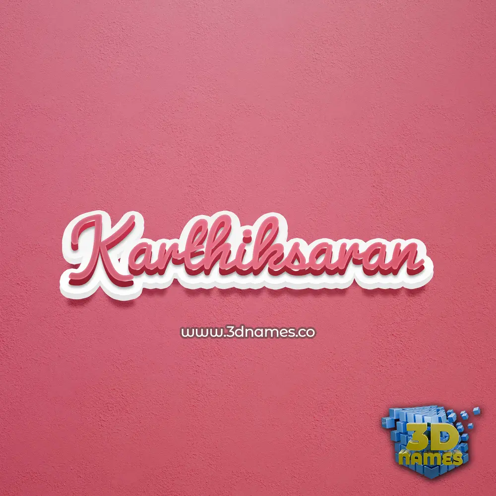 karthiksaran in Red Scribble style - 3D name wallpaper