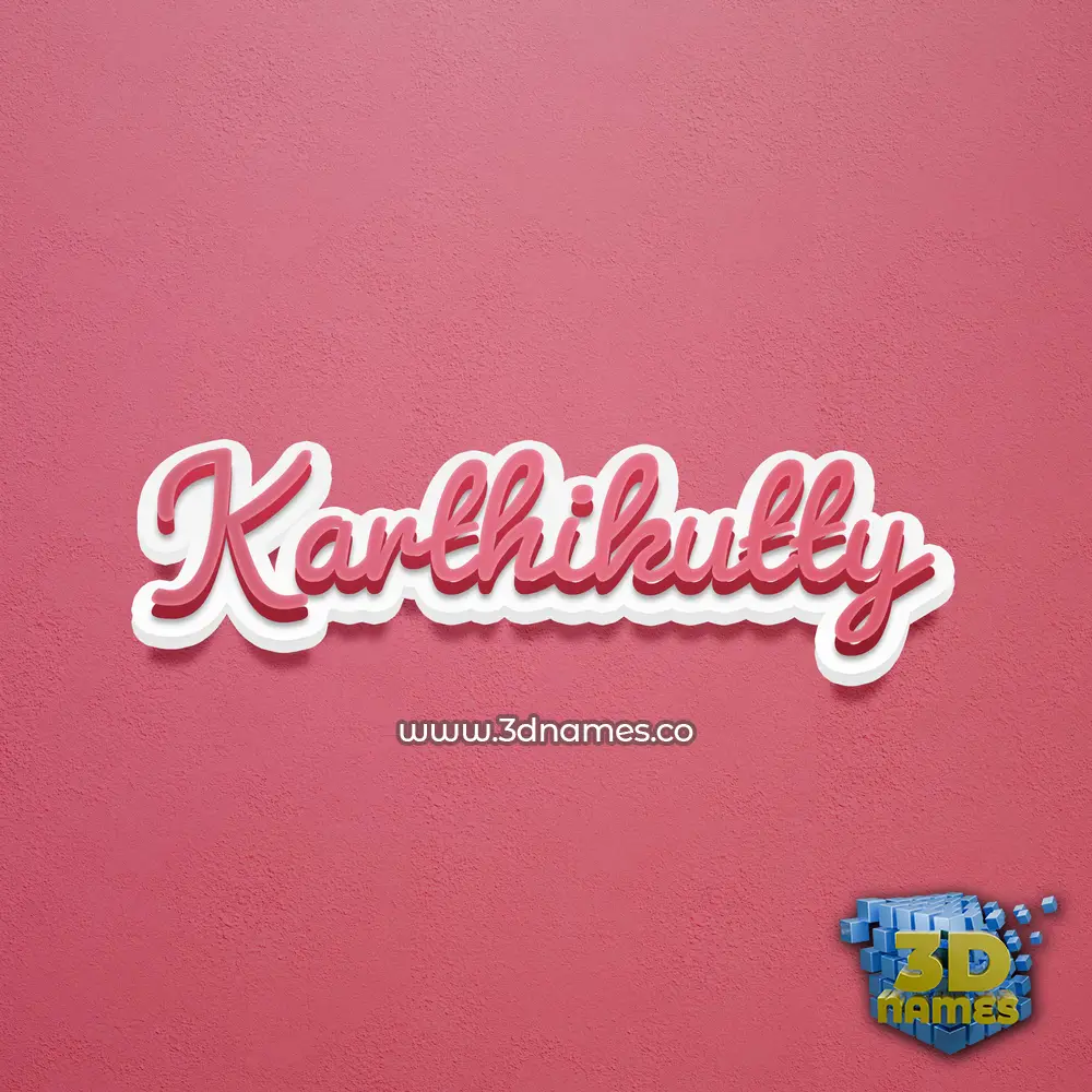 karthikutty in Red Scribble style - 3D name wallpaper