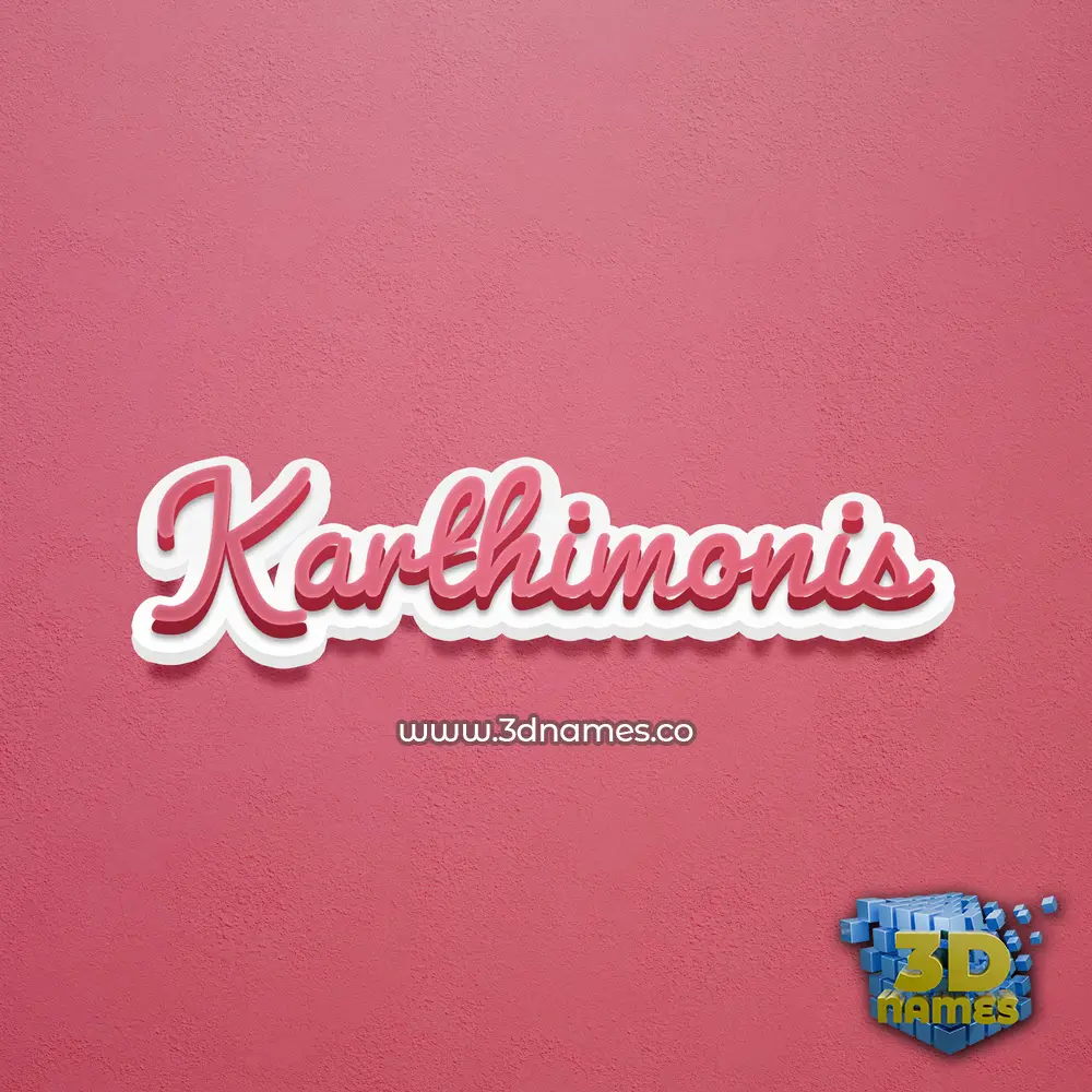 karthimonis in Red Scribble style - 3D name wallpaper