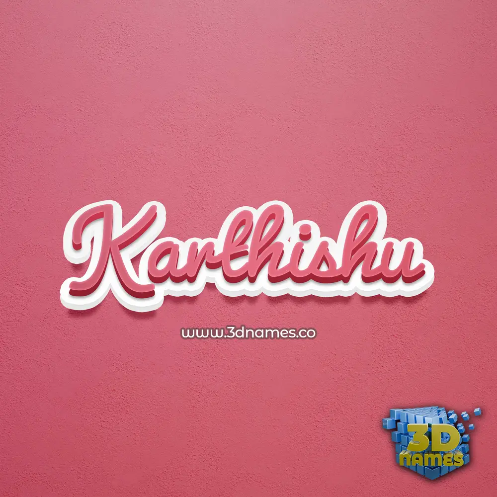 karthishu in Red Scribble style - 3D name wallpaper