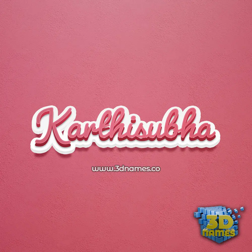 karthisubha in Red Scribble style - 3D name wallpaper