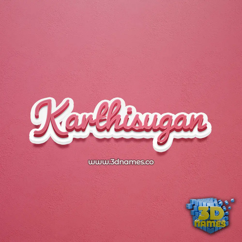 karthisugan in Red Scribble style - 3D name wallpaper