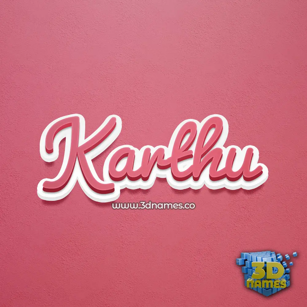 karthu in Red Scribble style - 3D name wallpaper