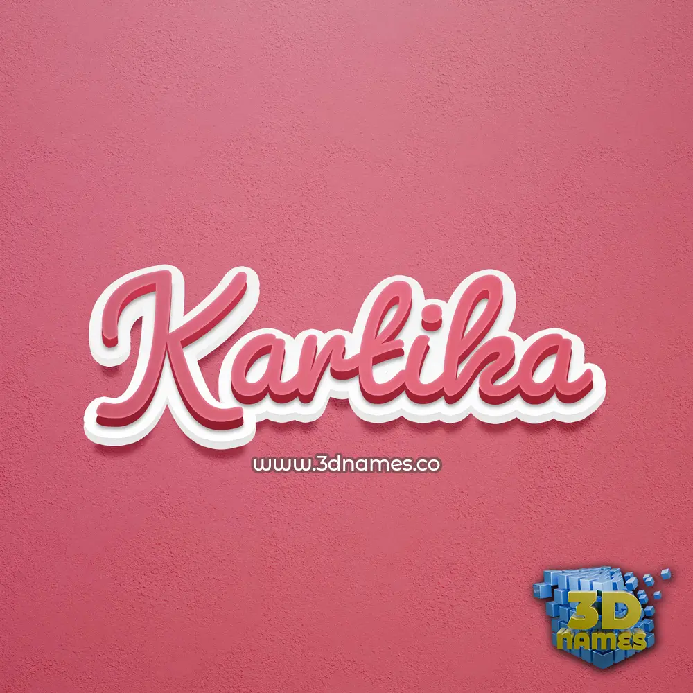 kartika in Red Scribble style - 3D name wallpaper