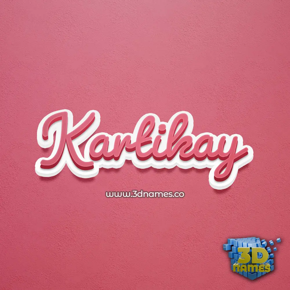 kartikay in Red Scribble style - 3D name wallpaper