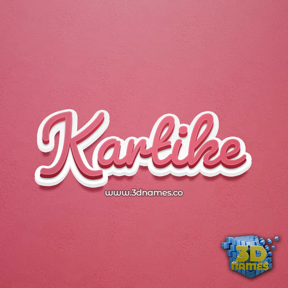 kartike in Red Scribble style - 3D name wallpaper